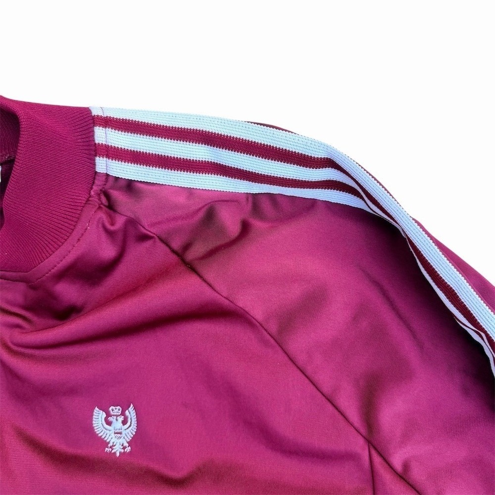 Vintage Zwickel Track Jacket Mens Big 3X Burgundy Full Zip 3-Stripe - Picture 3 of 5